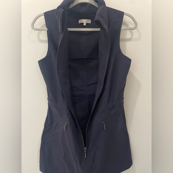 ANATOMIE Delaney Travel Vest Blue Two Way Zipper Front Pockets Drawstring Waist - Picture 10 of 11